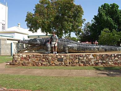 That Croc is NOT just a sculpture, read the sign!