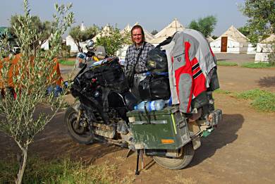 Another adventurer from Germany, who has been in Morocco for (3) months. Check out his load.