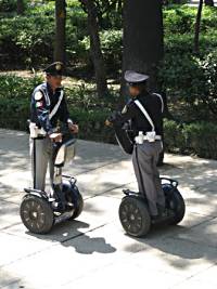 Police in Mexico City on electric buggies.