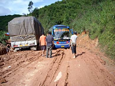 Roads in northern Laos.