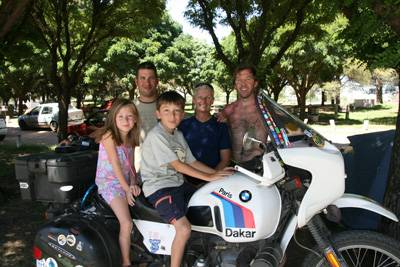 Dakar Fans and Javier at the campsite in Santa Rosa