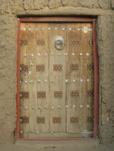 Very old walled door in Timbuktu