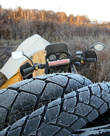 Frosty tires in Siberia.