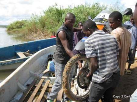 River boat crossing in Mozambique.