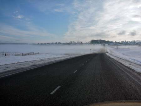 Siberian road in winter.