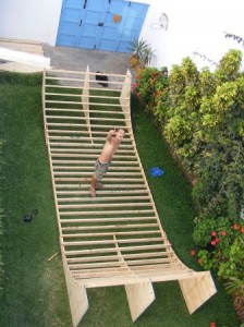 The skateboard ramp from the air.