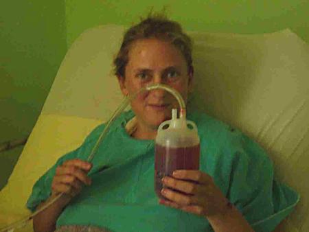 Annette Pearson in hospital in Rio Grande, Argentina.