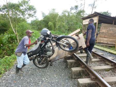 Derailed in Colombia.