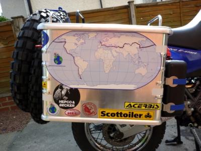 Bike with map on pannier.