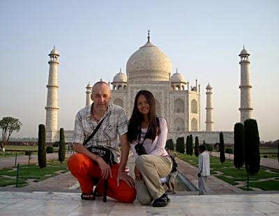 Darius and Jane at the Taj Mahal.