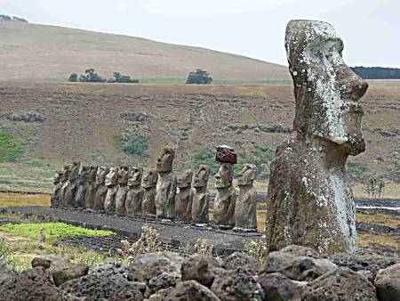 Statues on Easter Island.