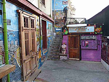 Wall paintings in Valparaiso, Chile.
