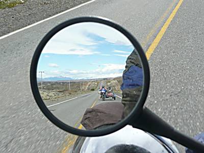 Sidecar in the rear view mirror.