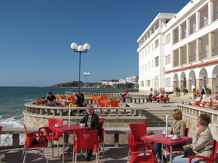 Our regular coffee spot overlooking the ocean, Algarve, Portugal.
