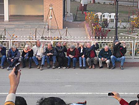 Border ceremony - tourists.