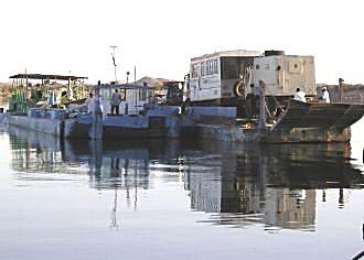 loaded barge - off we go.