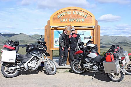 Nance & Brent at the Arctic Circle on a short trip in 2009.