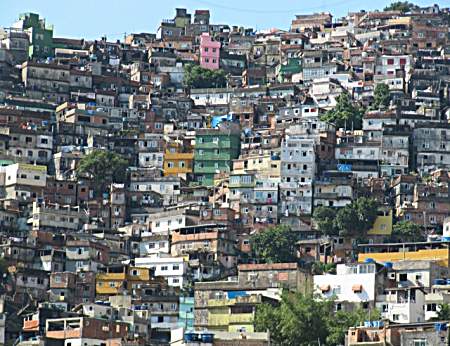 Rocinha overview Over time the wooden shacks were replaced with concrete 