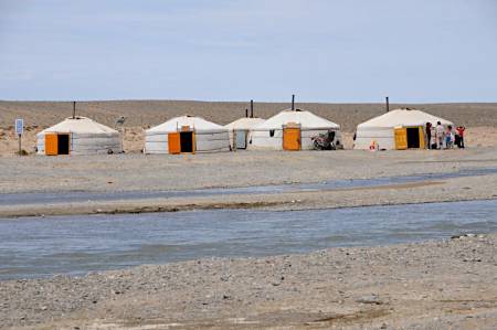 Four gers, Mongolia.