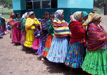 Tarahumara Women From The Chihuahua Region, Mexico.