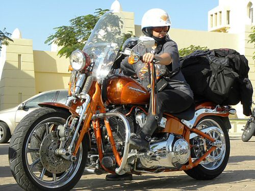Arab woman bike rider.