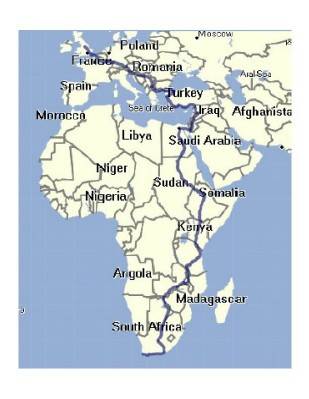 Our route through Africa.