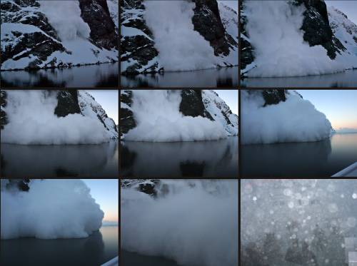Avalanche collage, Antarctica.