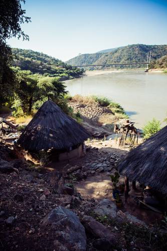 Huts in Zambia.