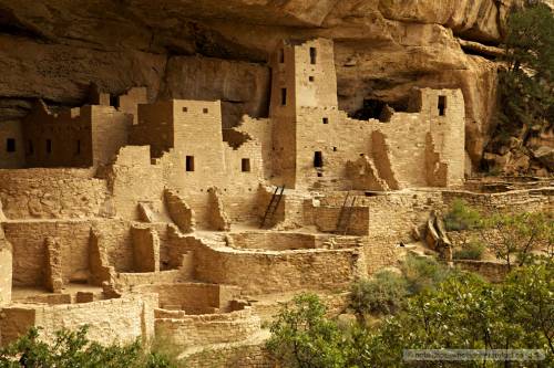 Cliff dwellings.