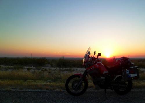 Bike at sunrise.