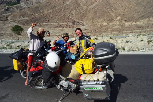 Argentinian riders on KKH, Pakistan.