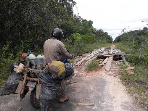 Road closed, Venezuela.