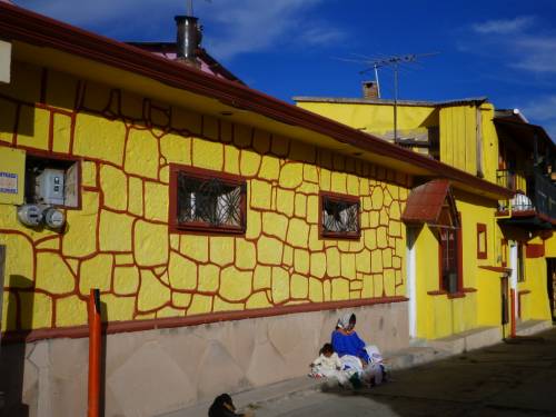 Painted walls in Creel, Mexico.