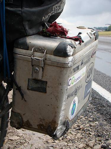 Damaged pannier.