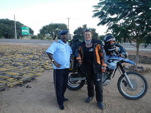 Police escort through Angola.