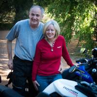 Pam and Dave Hyde with bikes.