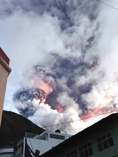 Volcanic cloud near Banos, Ecuador.