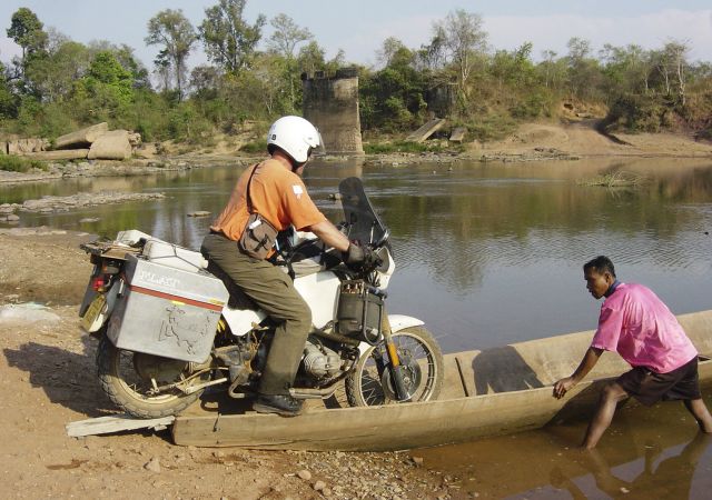 August: by Simon McCarthy, UK. The Americans blew the bridge, but the locals have an alternative. Near Salavan, Laos.