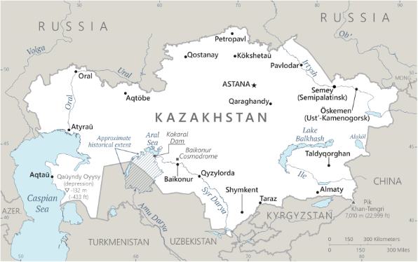 Kazakhstan map