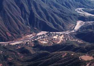 Town of Urique at the bottom of Urique Canyon