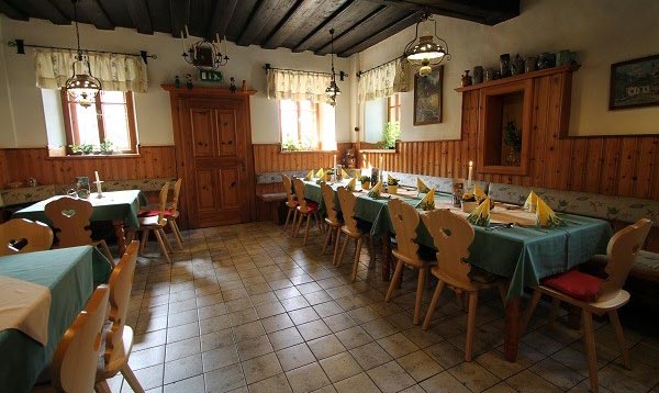 Dining room at Gasthof Eschau, Austria.