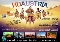 Horizons Unlimited Austria 2023 postcard.