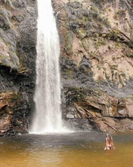 Waterfall La Pajcha, Bolivia.