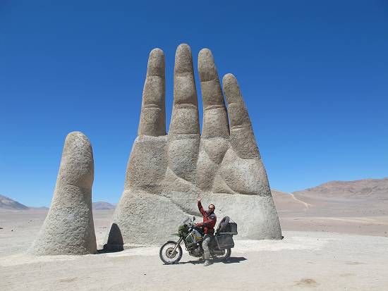 Ben Slavin at the Hand in the Desert, Chile.