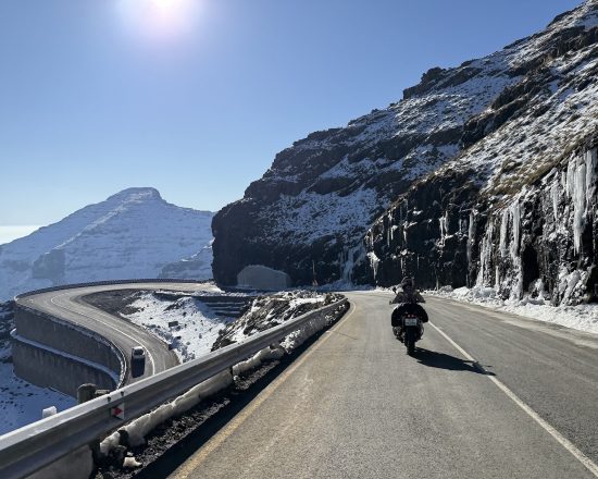 Winter mountain road.