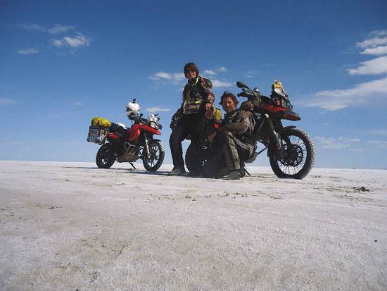 Tad Haas and Gaila Gutierrez - salt flats.