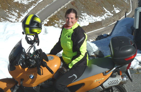 Leanne Amy on her bike.