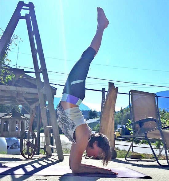 Yoga pose, elbow stand