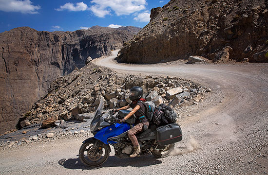 Rosie Gabrielle navigating a rocky mountain road