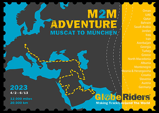 M2M route map, GlobeRiders tour
